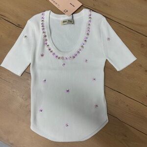 MIU MIU knitted short-sleeved top